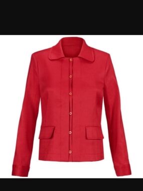CAbi Vibrant Red Button-Front Blazer